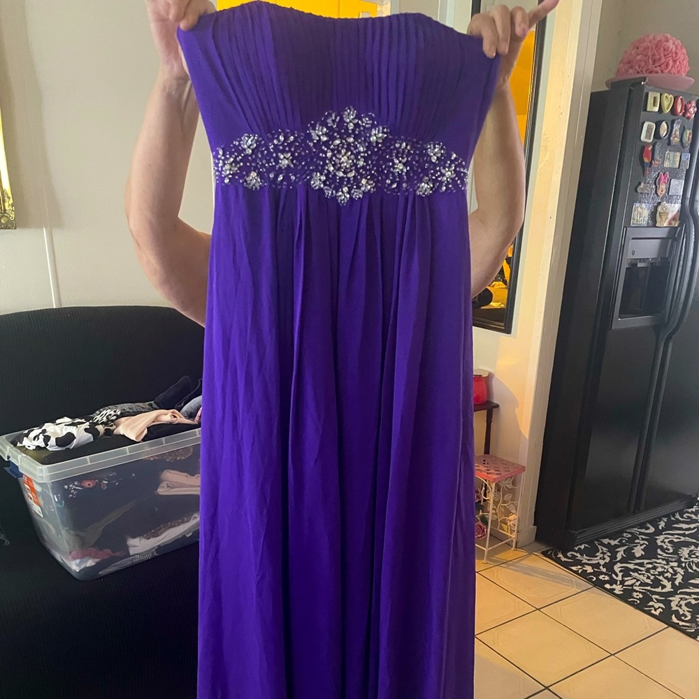 Deep purple bridesmaid or prom dress